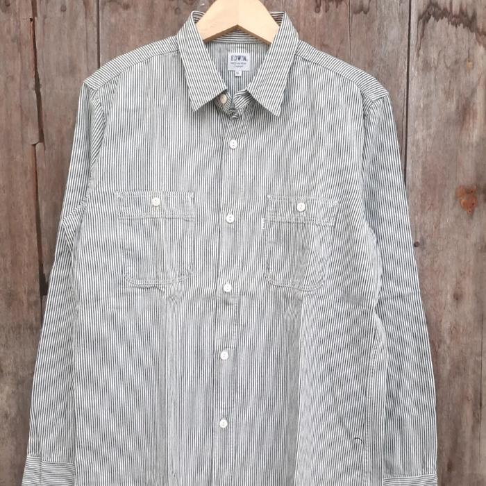 kemeja workshirt edwin hickory size XL second iron heart flat head momotaro