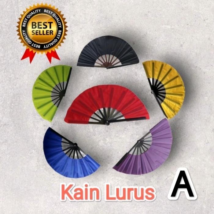 Kipas Tari Bambu Keprak Kain Lurus