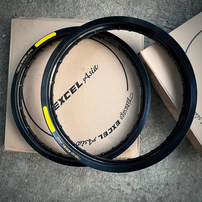 VELG TK TAKASAGO EXCEL ASIA RING 17 UKURAN SET 1.60/1.85 WARNA HITAM GLOSSY