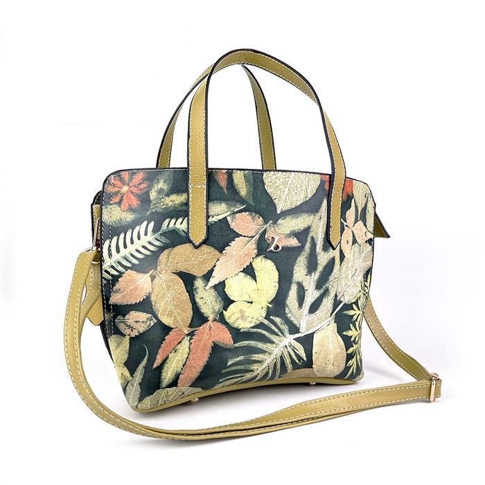 Tas Wanita Terbaru Tas Selempang Wanita Ecoprint Tote Bag Bahan Kulit Sapi Asli Garut Tas Kulit Asli