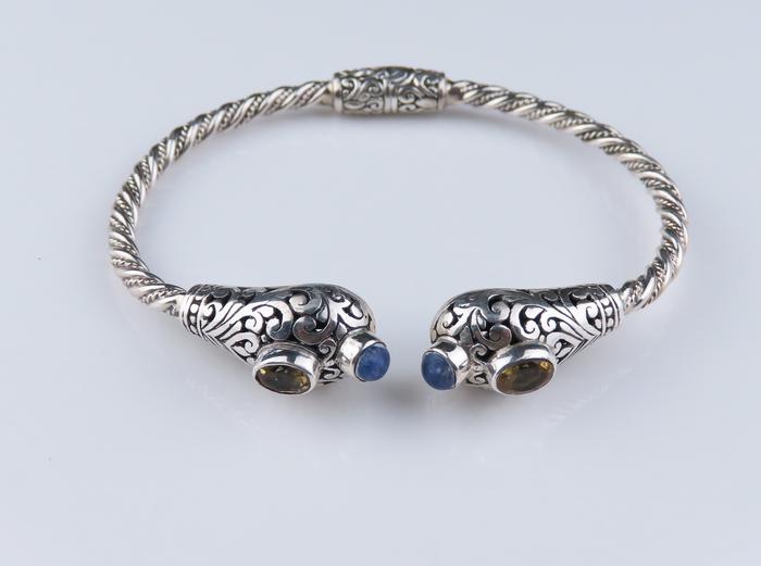 Gelang Perak, Permata Sugilite, Permata Citrine, Gelang Permata