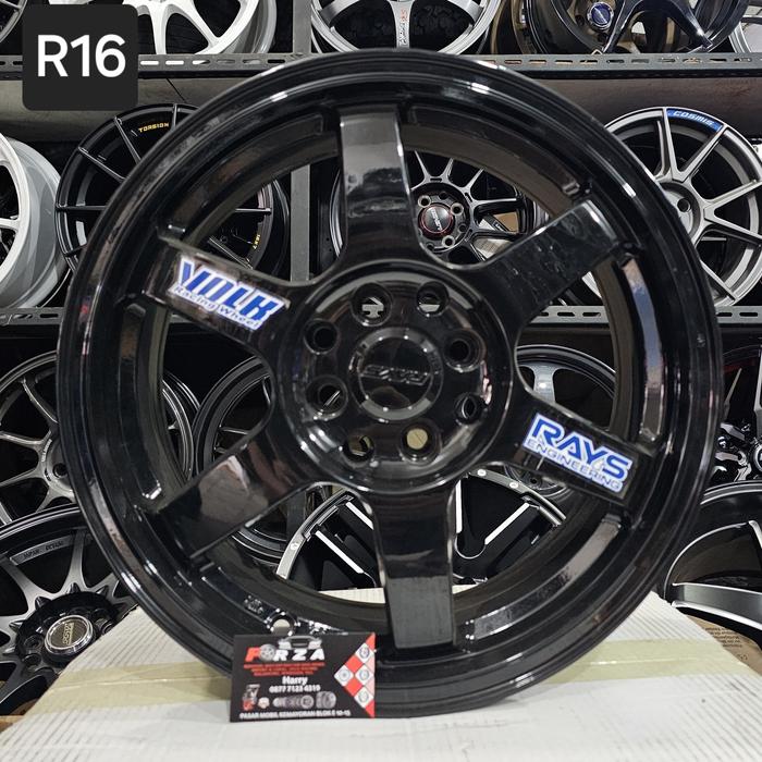 Rays TE37 OG R16 PCD 4x100/114.3 Gloss Black. Lebar 6.5 ET 42