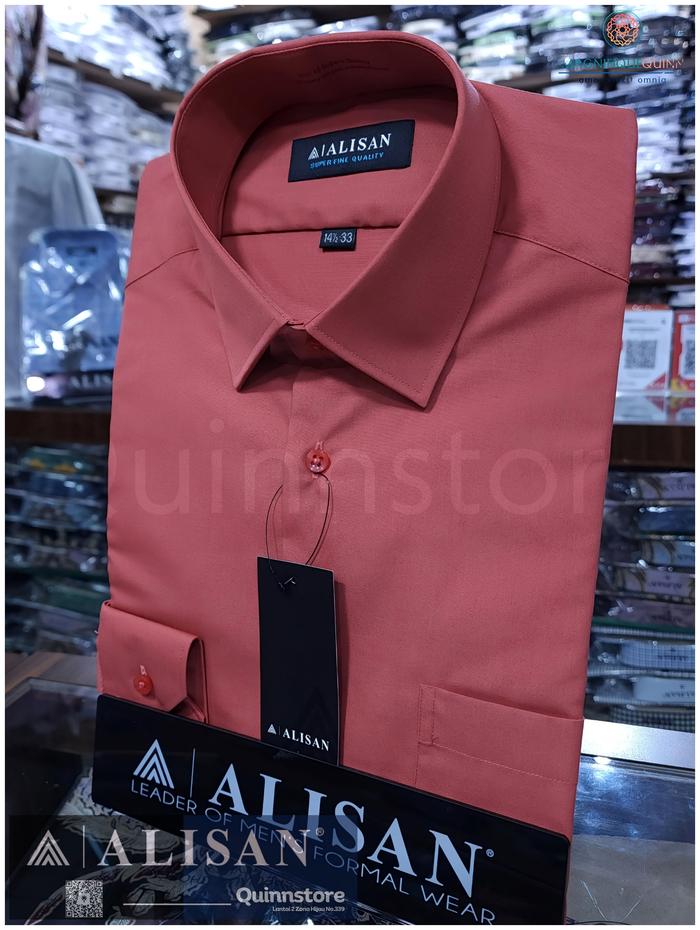 ALISAN Original Kemeja Polos Lengan Panjang - Reguler - Fanta #2 - Varian Size 14 - 17.5