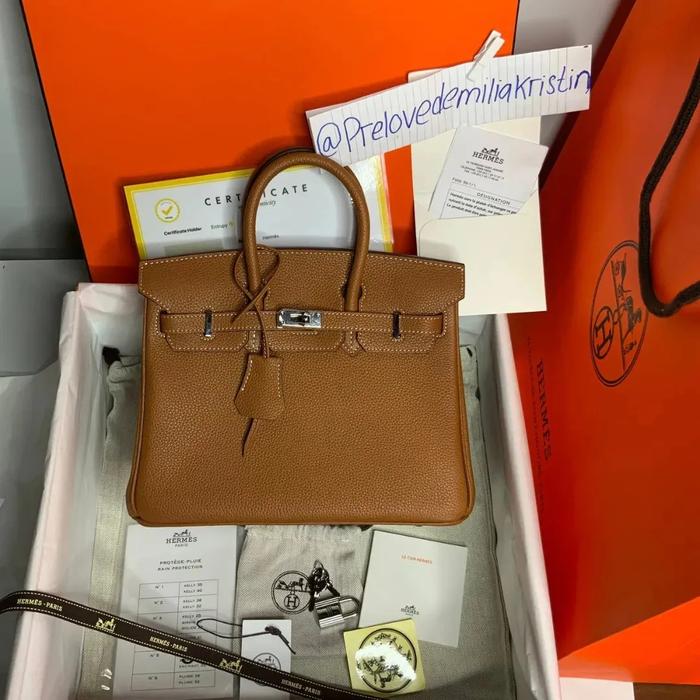 Hermes birkin 25 stamp #A gold togo Authentic