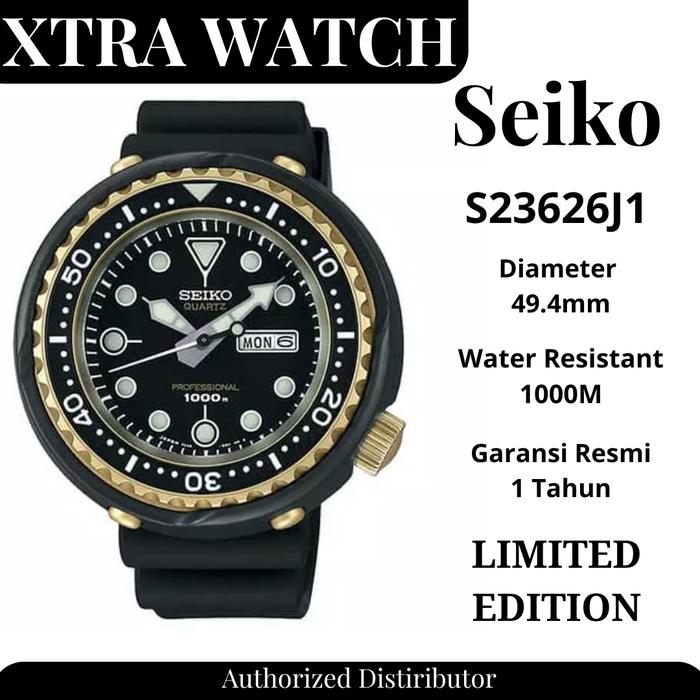Jam Tangan Pria Seiko Prospex S23626J1 Professional Golden Tuna Reissue Original - Tali Karet - Limi