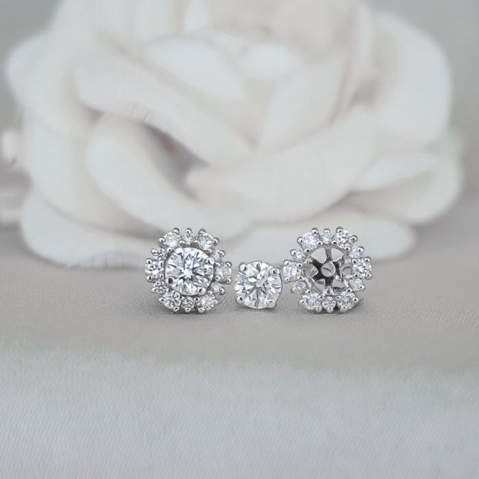 anting-giwang berlian sertifikat GIA E-vvs2 + jacket - stud earrings DME00163
