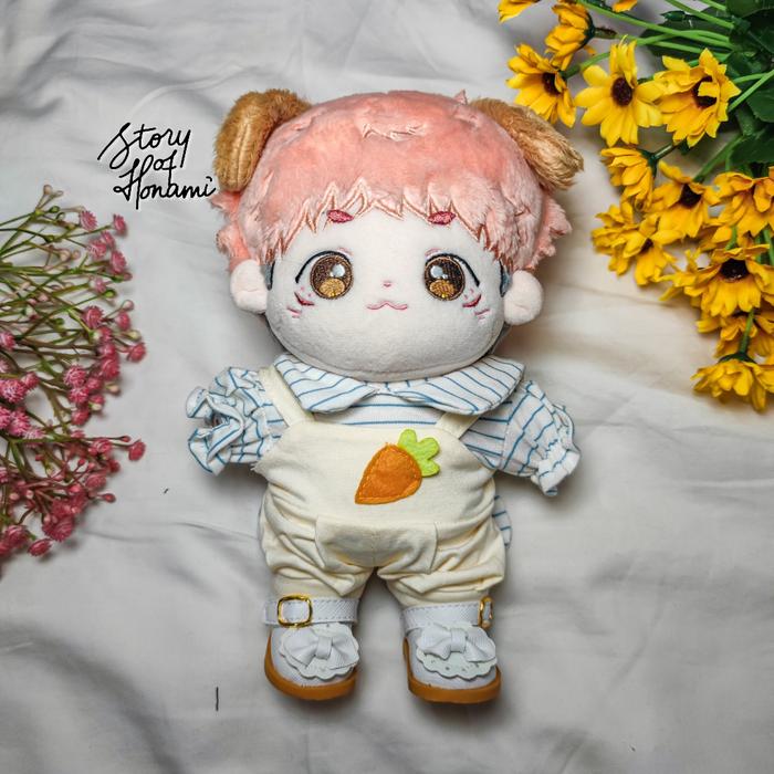 YUA SET - BAJU DOLL 20 CM SET OVERALL PANTS CELANA SEPATU KPOP COTTON