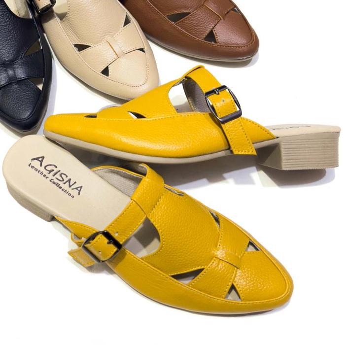sepatu kulit asli garut sepatu wanita model tutong hak 3 cm gesper 100% Kulit sapi sukaregang garut 