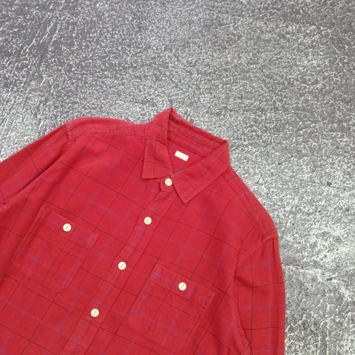 kemeja Flanel pria GU UNIQLO