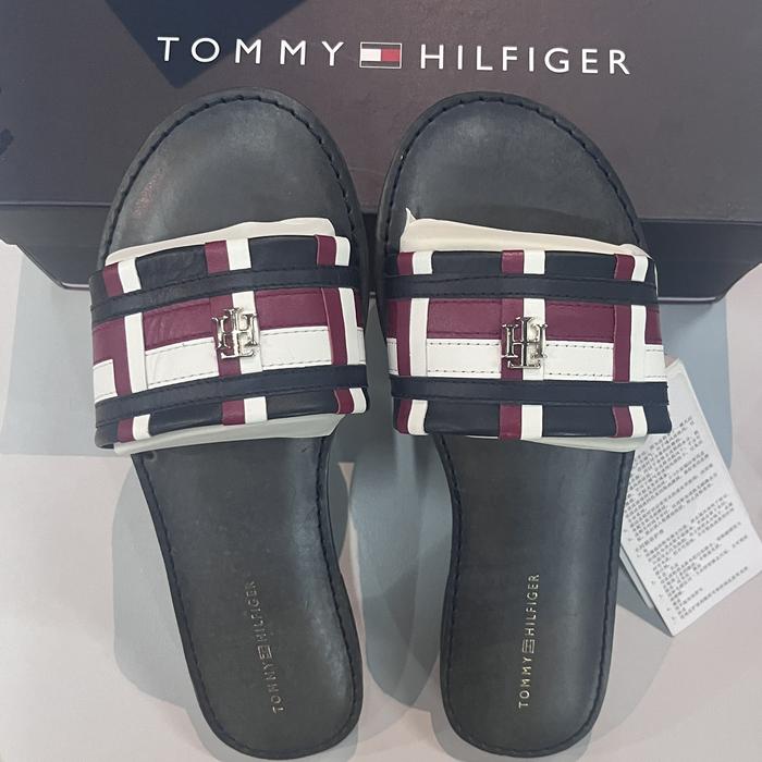 SANDAL FLAT TOMMY HILFIGER SIZE 37 LEATHER