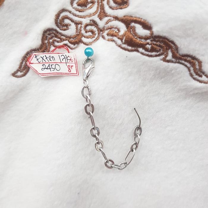 GL101H317H Extension penyambung kalung, gelang model rantai vensi emas putih asli 2.450gr 9cm 75% 17