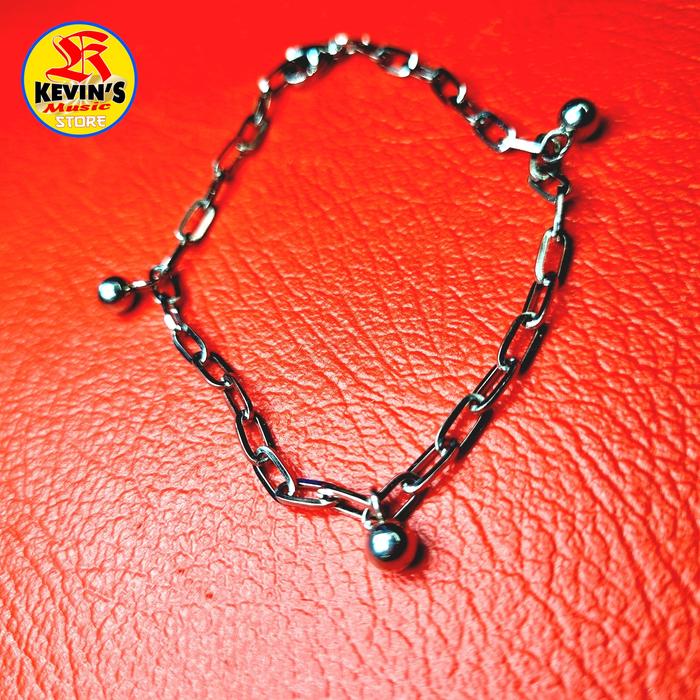 GELANG KOTAK BOLA 0.8 ML BESI PUTIH ASLI MALUKU