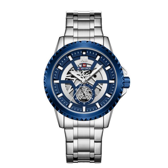 Jam Tangan Pria Naviforce 9186 Skeleton Original NF 9186