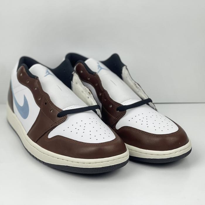 AIR JORDAN 1 LOW SE WHITE BLUE MOCHA BROWN SIZE 47 48 SEPATU SNEAKERS CASUAL JALAN UKURAN BESAR BIG 