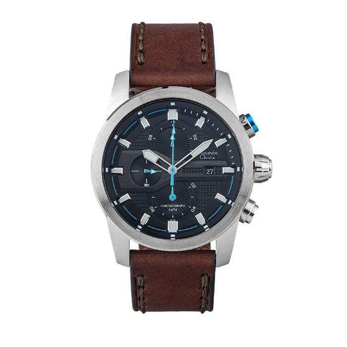 ALEXANDRE CHRISTIE AC 6562 SILVER BLACK BLUE MCLSSBABU Jam Tangan Pria