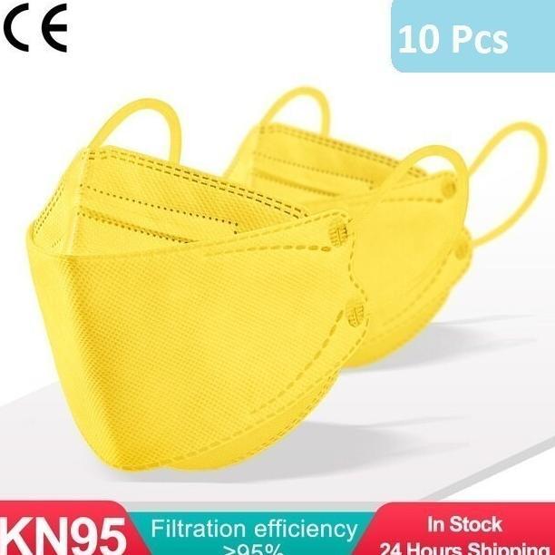 MASKER KF94 WARNA WARNI KUNING HITAM PUTIH BIRU PINK PASTEL KF 94