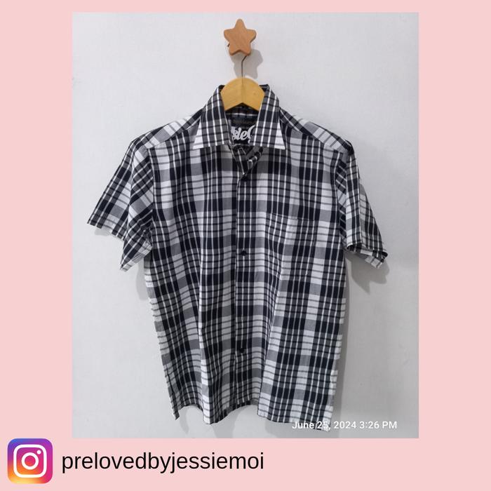 Buon Giorno Black & White Checked Men Shirt
