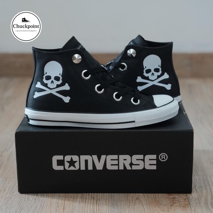 Mastermind Japan x Converse CT All Star 100th Anniversary Big Eyelets Black Leather Hi Exclusive Jap