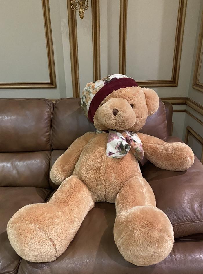 Boneka Beruang Dengan Topi Beanie Jumbo 2 Meter Lucu Fluffy