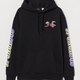 HM NEW SPONGEBOB PATRICK KRABBY PATTY BLACK HOODIE SWEATER JACKET