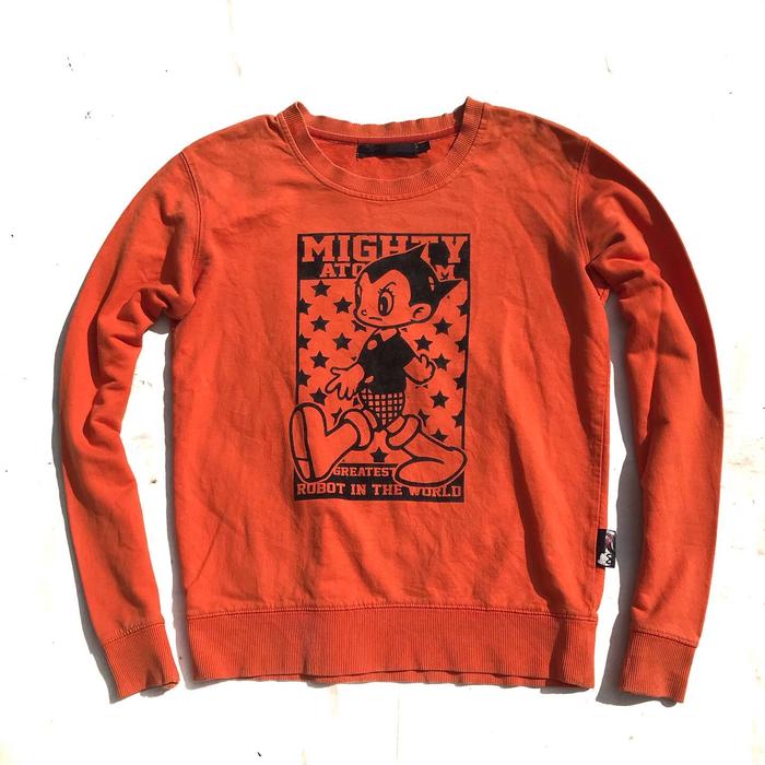 Mighty Mighty atom Astro Boy tezuka production Crewneck Sweater jumper long sleeves orange colorway 