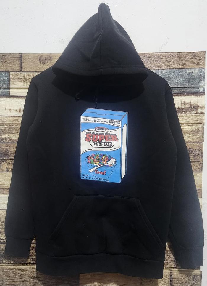 Hoodie Super Lative Sereal by Soul Company Korean Streetwear Black M
