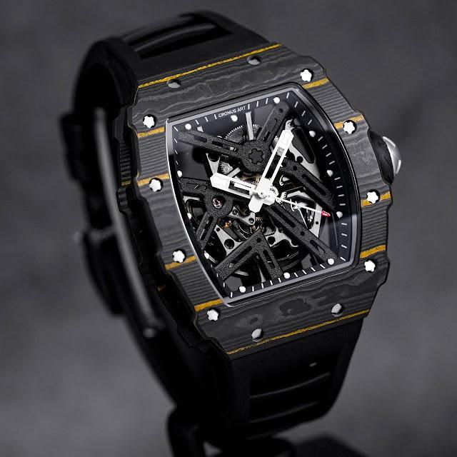 CRONUS ART CM002-12C SILVERSTONE NTPT BLACK CARBON FIBER BLACK RUBBER (2024) MEN WATCH JAM TANGAN PR
