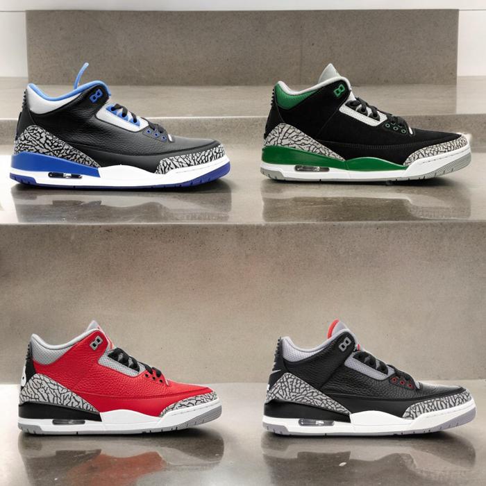 sepatu nike air jordan retro 3 original laser prange