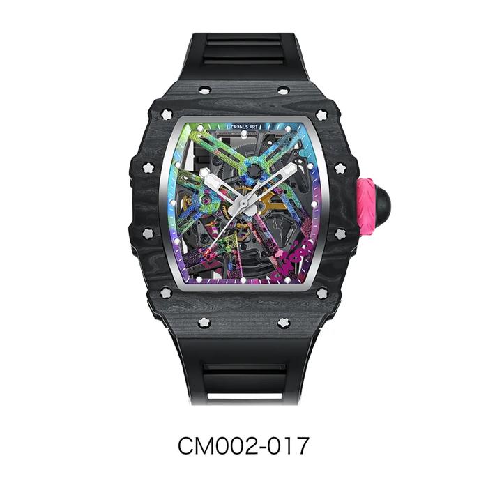 CRONUS ART CM002-017 NTPT Carbon Fiber Silverstone Circuit Rainbow Skeleton Men Watch Jam Tangan Pri
