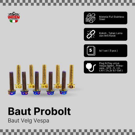 Baut Probolt Velg Vespa Sprint Primavera GTS S LX / Baut Probolt Velg