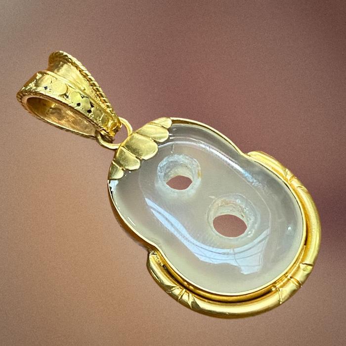 Liontin Gemstone - Liontin Kalung Gemstone - Natural Chalcedony Stone Quartz Crystal