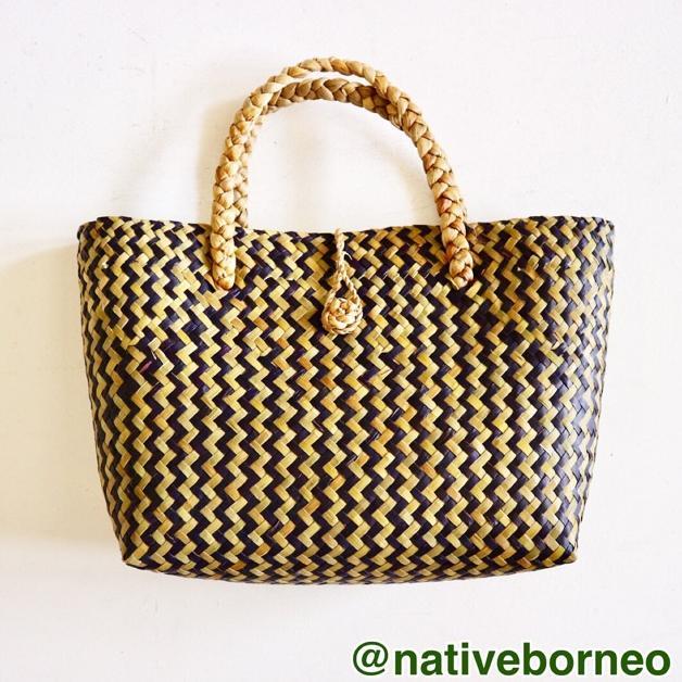 Tas Purun Midi Chevron [E011] - Tas Purun Midi Motif, Handbag Purun