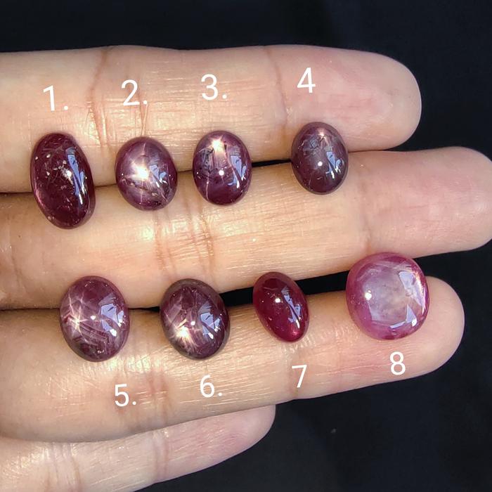 Batu permata natural ruby star keunguan /merah daging (D) - batu merah rubi