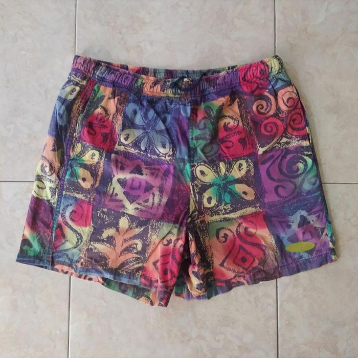 Pro-Specs Multicolor Abstract Vintage 90s Surfboard Relax Short Pants (celana pendek vintage) not Jo