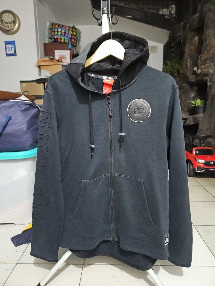 Nike air hoodie full zipper spellout bordir patch size M