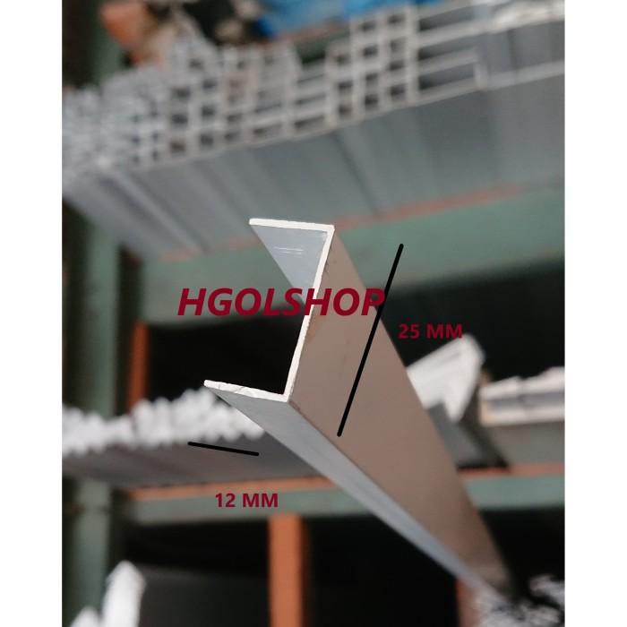 ALUMINIUM U 12 MM X 25 MM PER BATANG 6 MTR kirim ke DINSOS