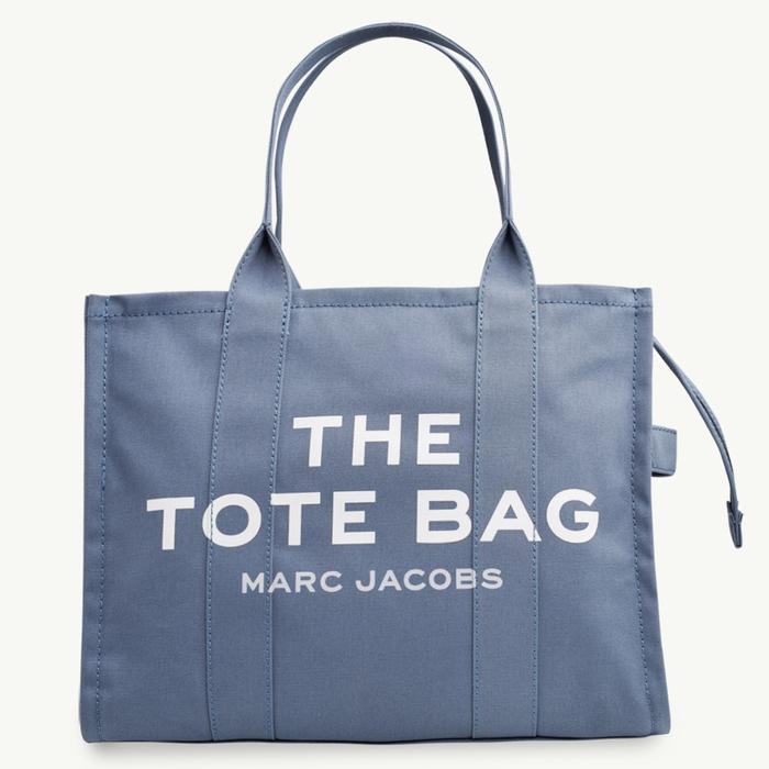 MJ Large Traveler Tote Bag in Blue Shadow Canvas
