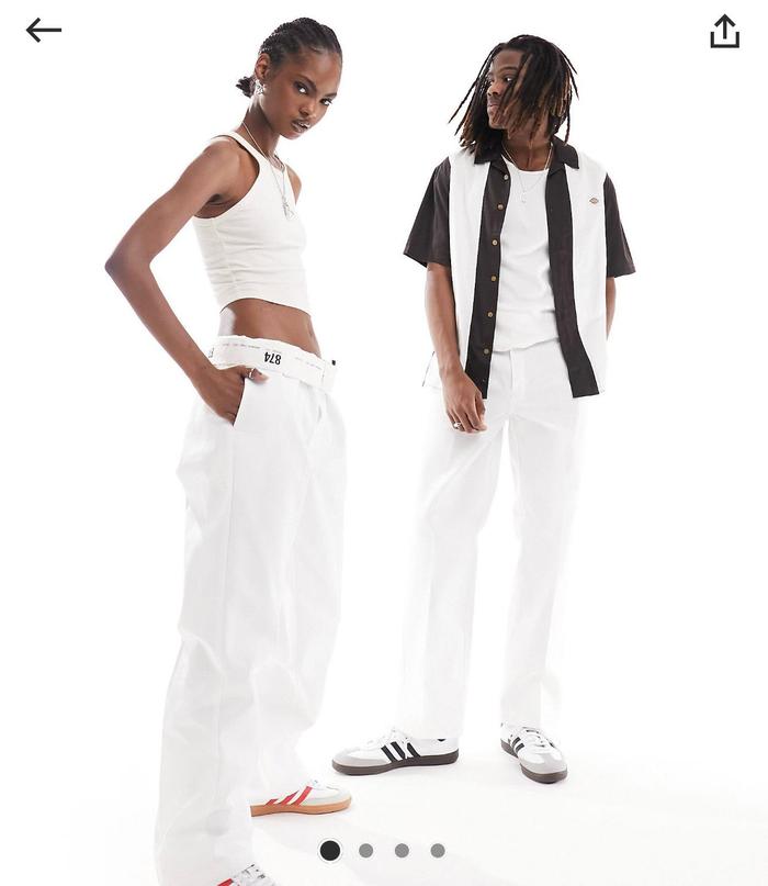 Dickies 874 Straight Fit / Original Fit Work Trousers In White Original