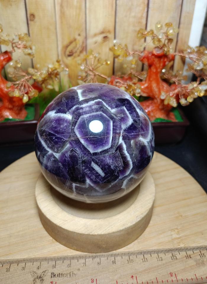 Batu Kristal Sphere Dream Amethyst Chevron Natural (5)