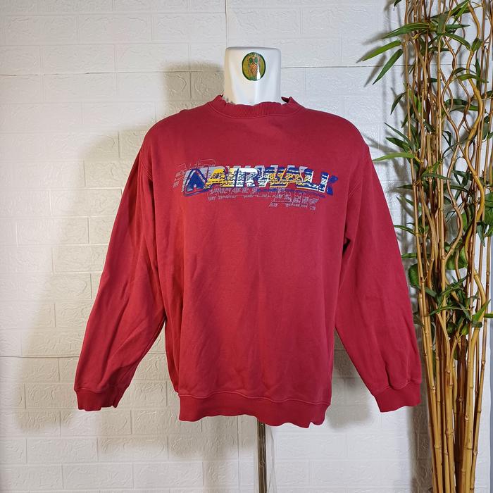CREWNECK AIRWALK ORIGINAL, MERAH, SIZE M-L (SECOND BRANDED) CN0193