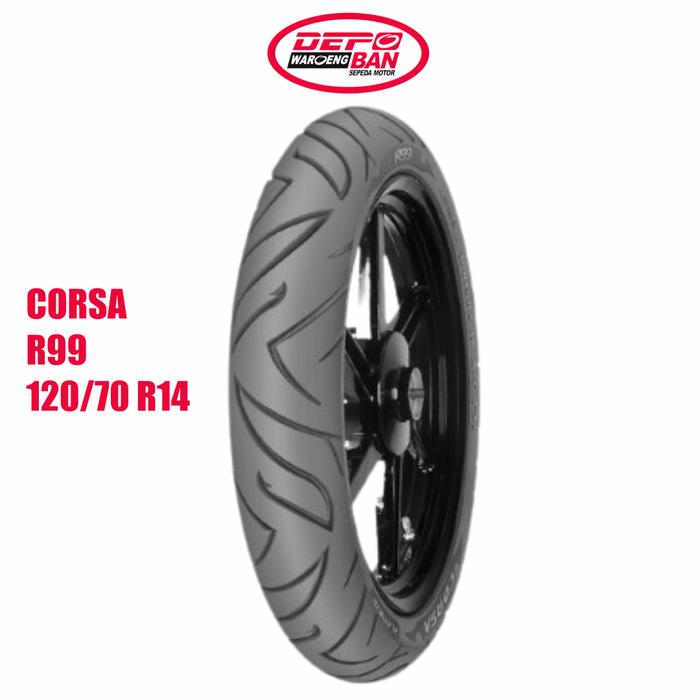 BAN MATIC BELAKANG TUBLESS MERK CORSA TYPE R99 UKURAN 120/70-14 ORIGINAL!! NEW!! PRODUKSI TERBARU