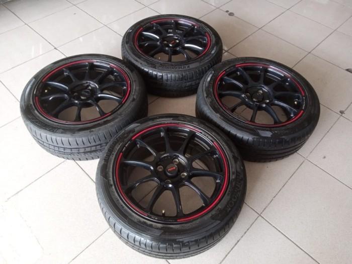 Velg Mobil Bekas Ring 16 Lubang 4 RAYS R16X7 4X100 BAN 195 50 R16