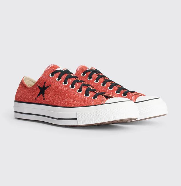 Converse Chuck 70 70s STUSSY Stussy Embroidered Signature Star Logo Suede Ox Poppy Red