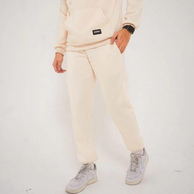 Celana Panjang Jogger Fleece Unisex Premium Quality Cream Jogger Pants Fleece Original Bahan Tebal 2