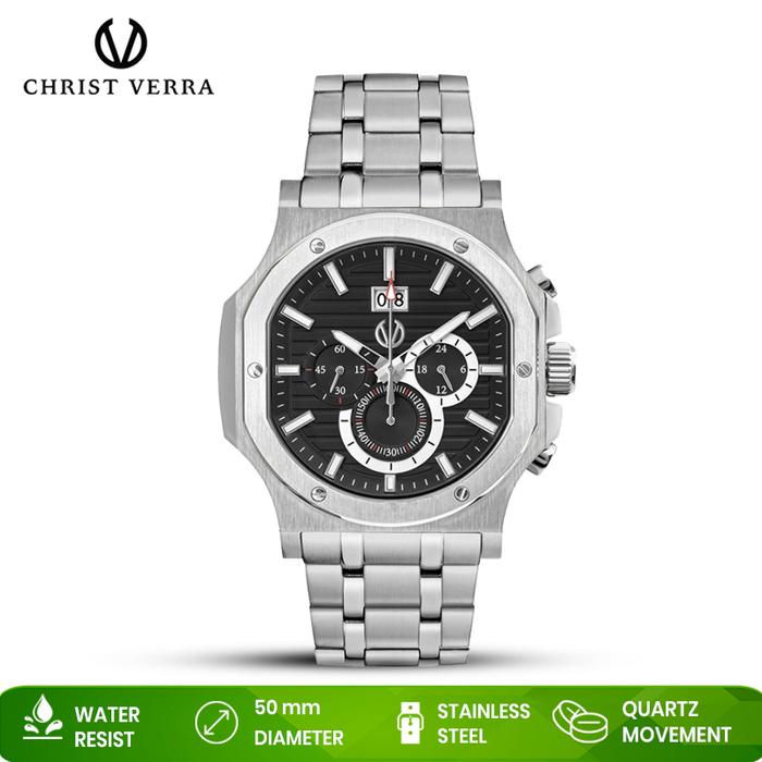 Jam Tangan Pria Christ Verra CV 12202G-11 BLK Original Resmi