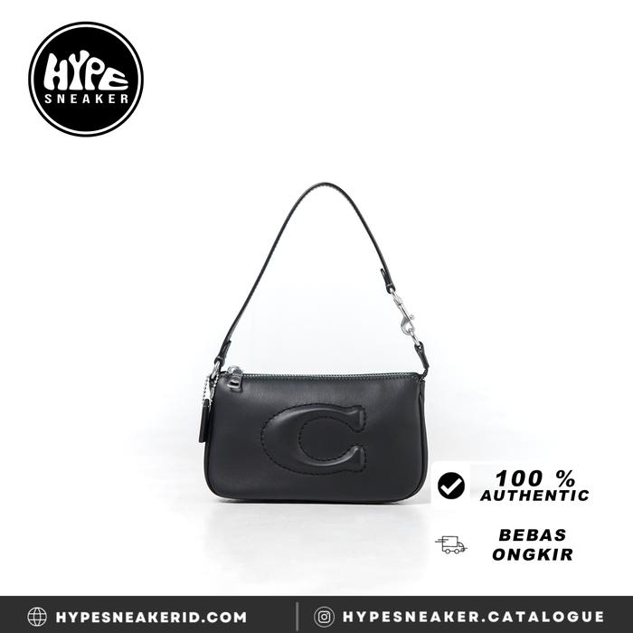 Tas COACH C EMBOSSED BLACK HOBO BAG 100% ORIGINAL
