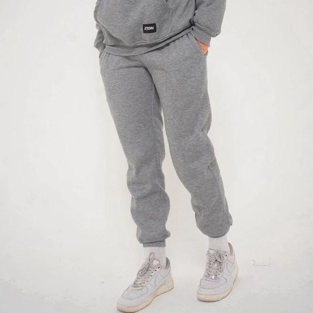 Celana Panjang Jogger Fleece Unisex Abu Misty PREMIUM QUALITY Bahan Tebal 280 Gsm Celana Training Ol