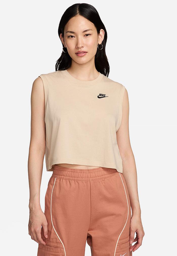 Kaos Crop Top Wanita Nike Sportswear Club Crop Tee