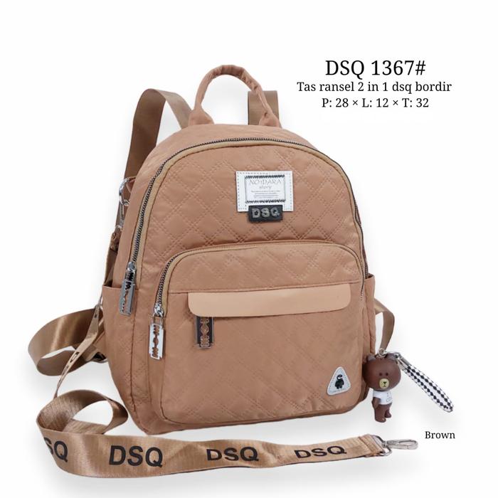 TAS RANSEL SELEMPANG WANITA | TAS RANSEL BORDIR 2IN1 #DSQ 1367