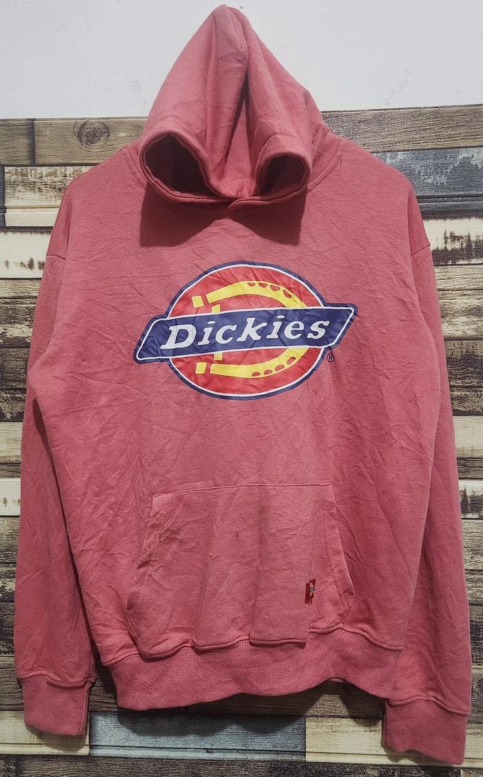 Dickies Big Logo Hoodie Peach Pink Original ( Size L )